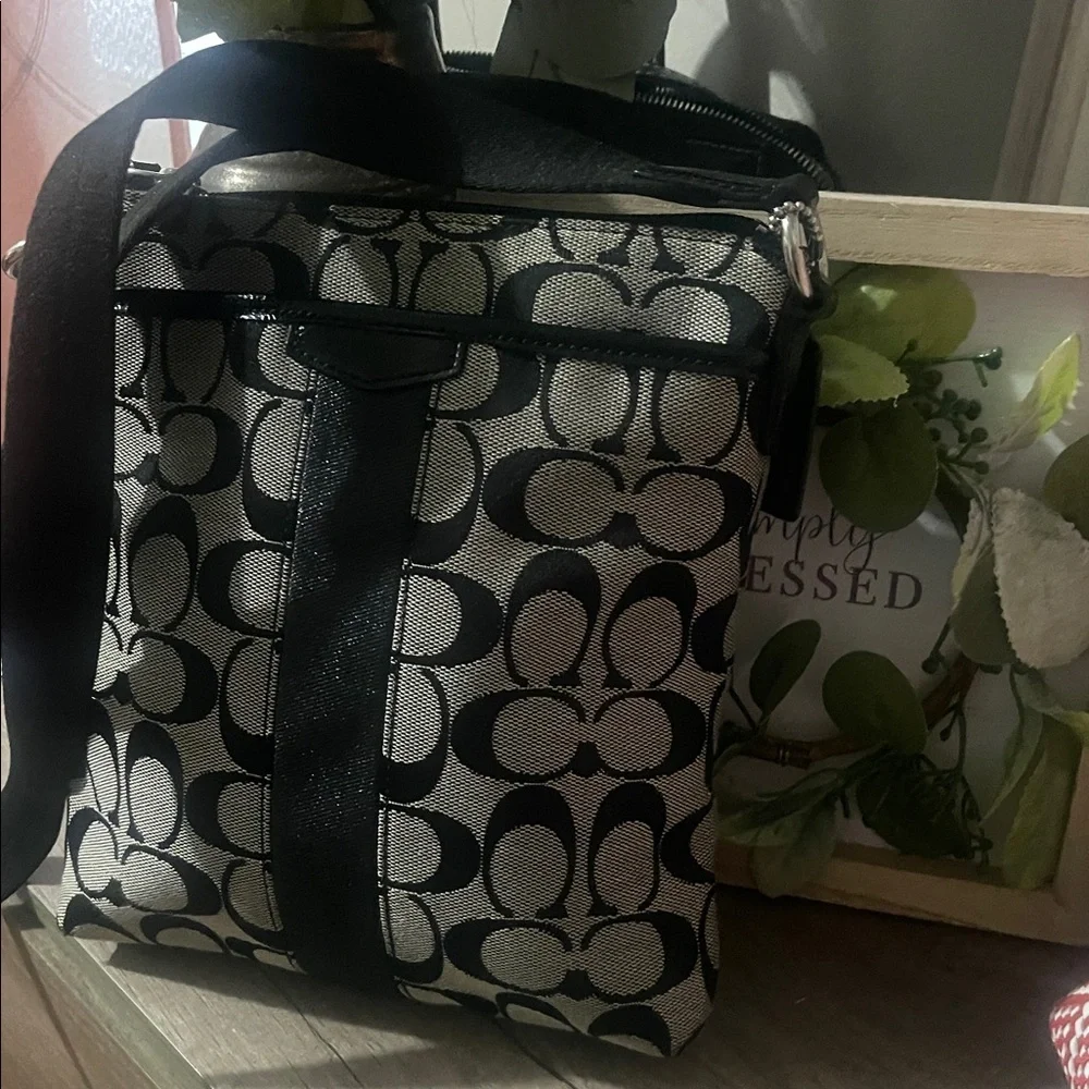 Coach Black and Cream Crossbody Bag